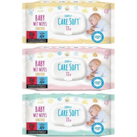 Silkline vlhčené utierky Care soft 72ks