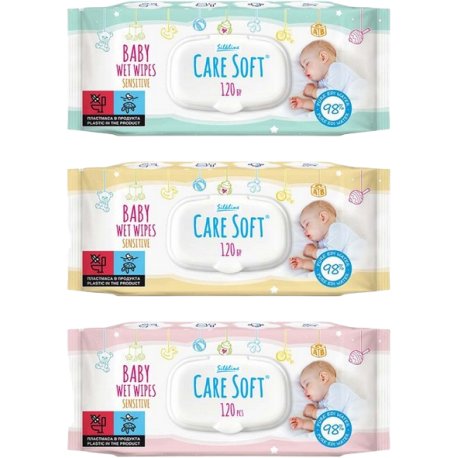 Silkline vlhčené utierky Care soft 120ks