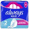Always Maxi Super Hygienické Vložky (veľkosť 2) S Krídelkami 9 Vložky
