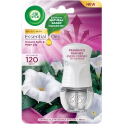 Air Wick Smooth satin Moon Lily jemný satén a měsíční lilie elektrický osvěžovač vzduchu komplet 19 ml