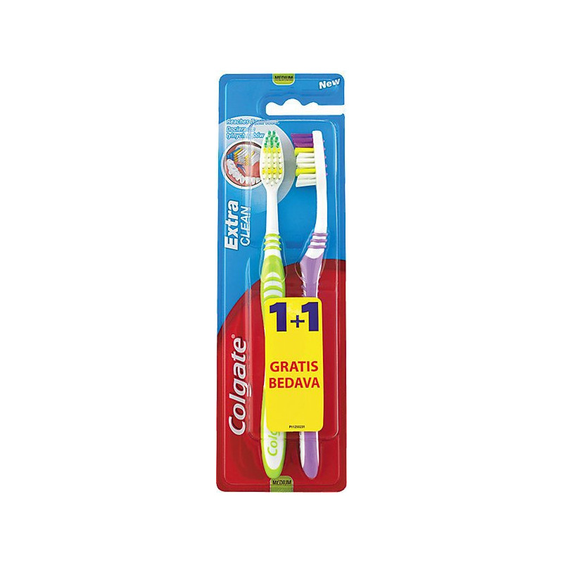 Colgate zubná kefka Extra Clean 1+1 (kartón 12 ks)