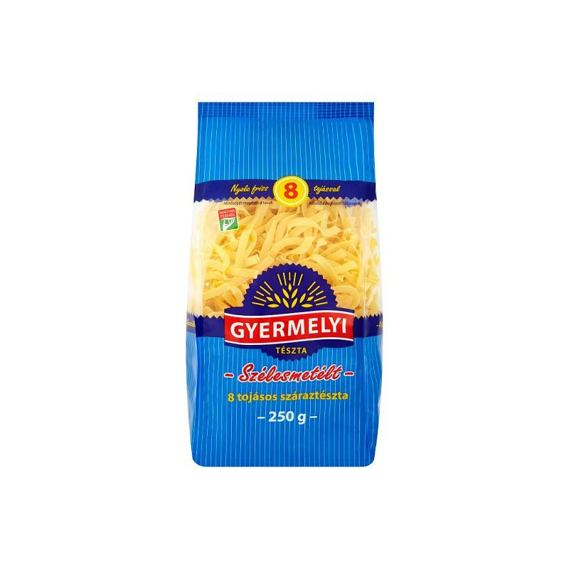 Gyermelyi 8 vaječné  široké rezance 250 g (kartón 18 ks)