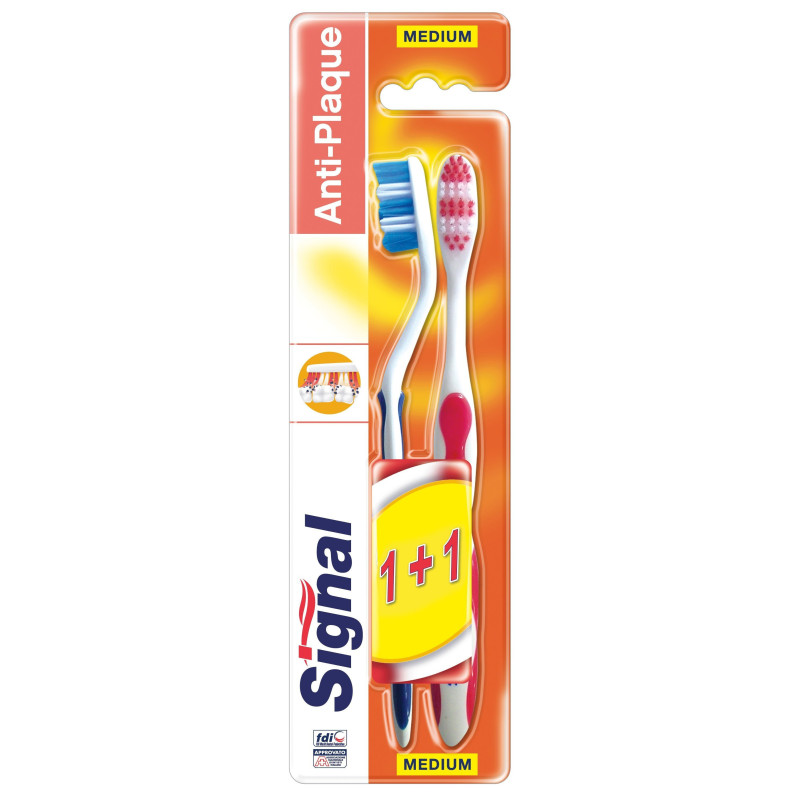 Signal zubná kefka 1+1 (kartón 8 ks)