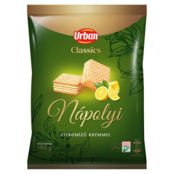 Urban plnené oblátky s príchuťou citrónu 180 g (kartón 12 ks)