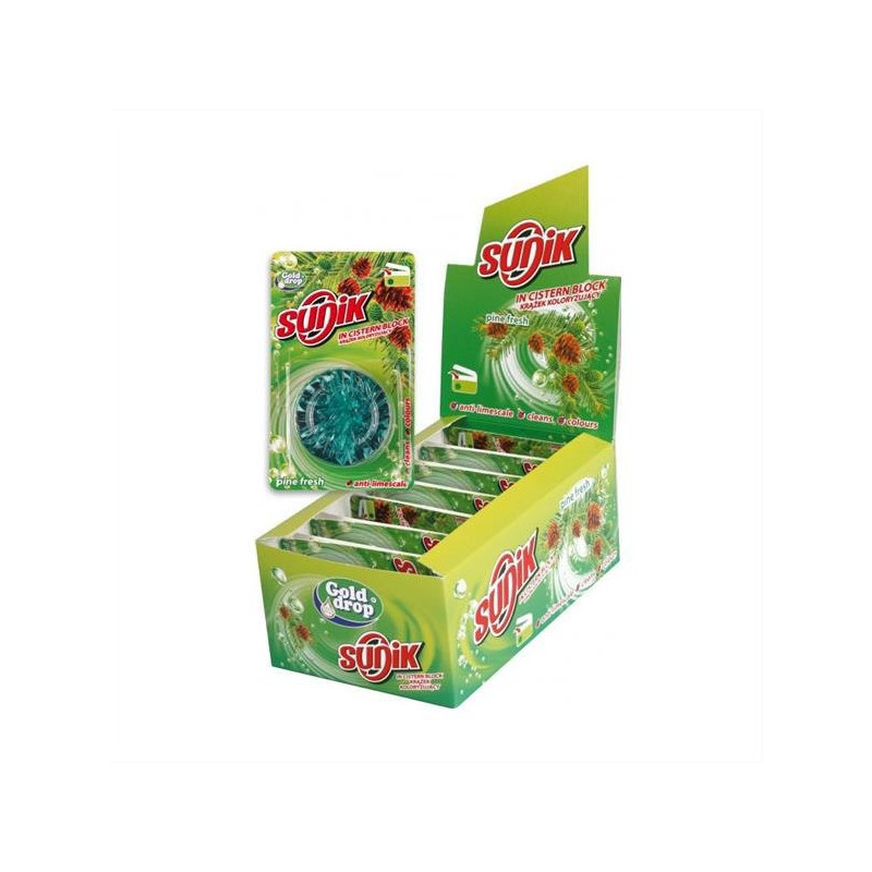 Sunik blok  proti vodný kameň - Pine 50g (kartón 14 ks)