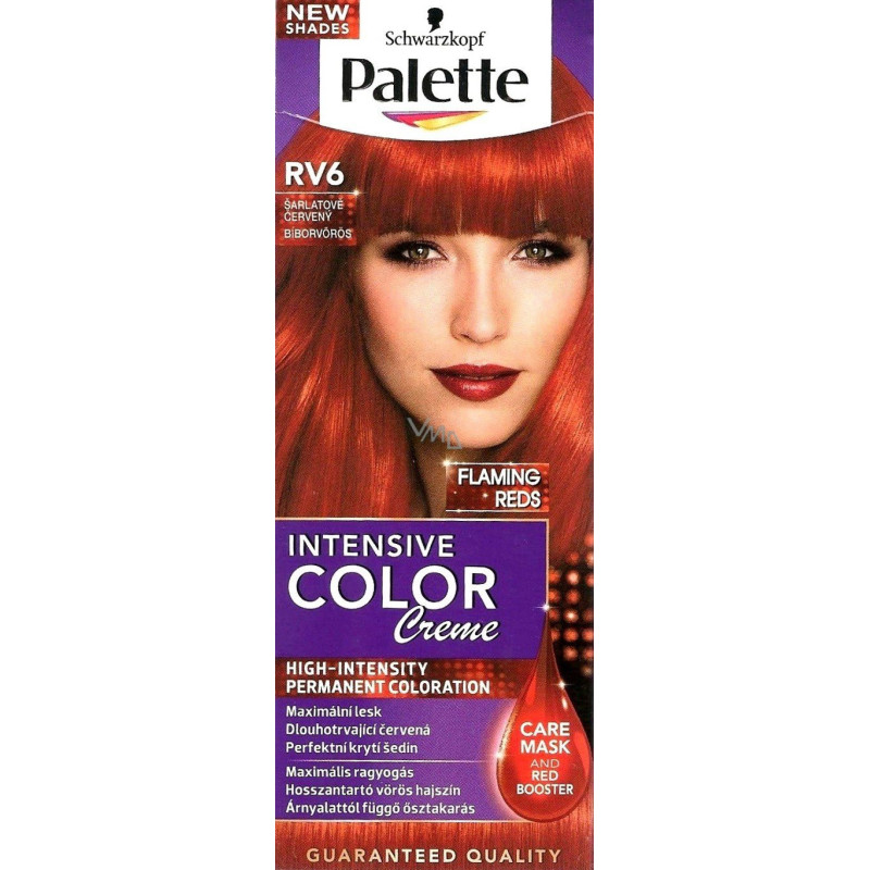 Palette farba na vlasy - šarlátové červený RV6 (kartón 10 ks)