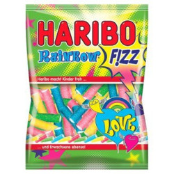 Haribo Fizz Rainbow želé s ovocnými príchuťami 85 g (kartón 30 ks)