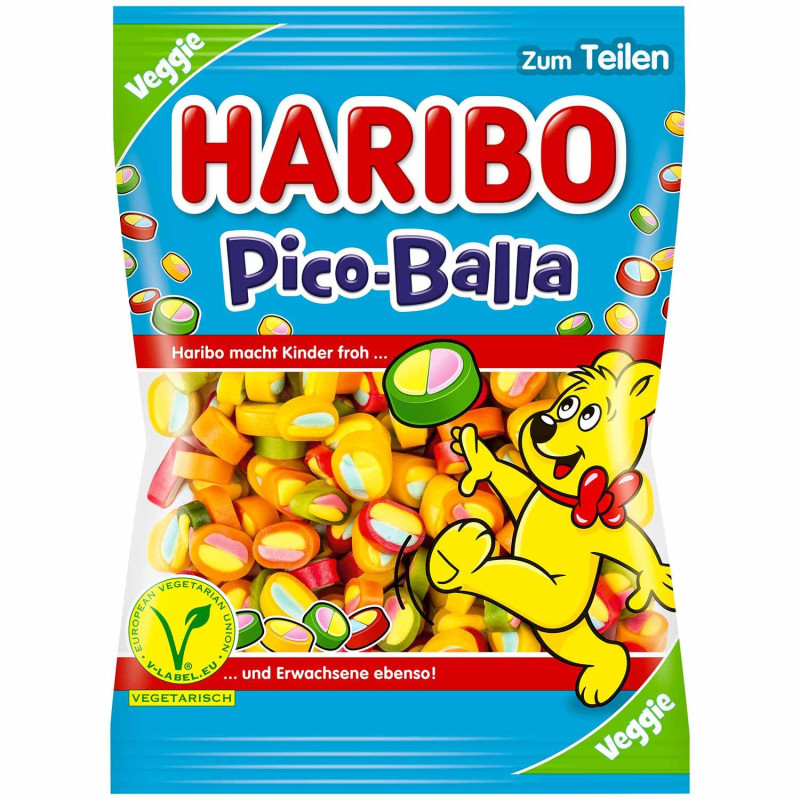 Haribo Pico Balla Veggie želé s ovocnými príchuťami 85 g (kartón 30 ks)