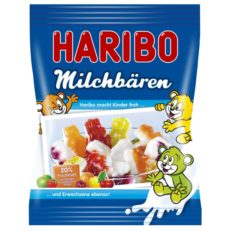Haribo Milchbären ovocné želé 85 g (kartón 30 ks)