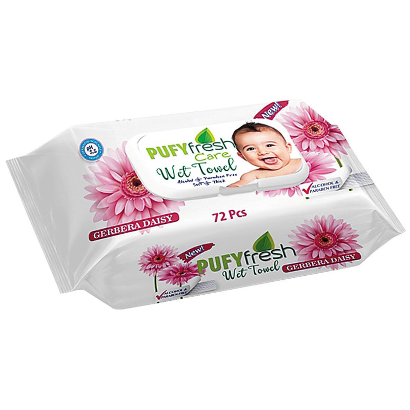 Pufy Fresh Vlhčené detské obrúsky Gerbera 72 ks (kartón 36 ks)
