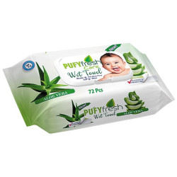 Pufy  Baby Aloe Vera Vlhčené detské obrúsky 72 ks (kartón 36 ks)