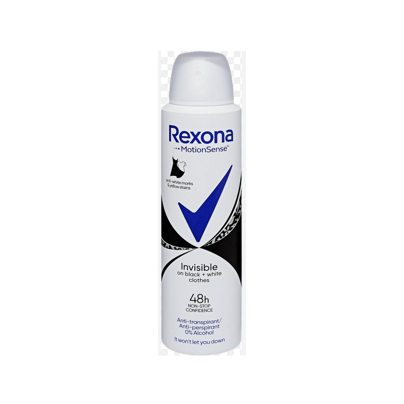 Rexona dámsky deodorant Invisible Black White 150 ml (kartón 6 ks)