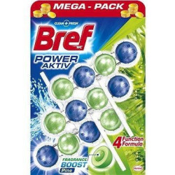 Bref Power Aktiv WC blok so 4 funkciami s vôňou borovice 3 x 50 g (kartón 9 ks)