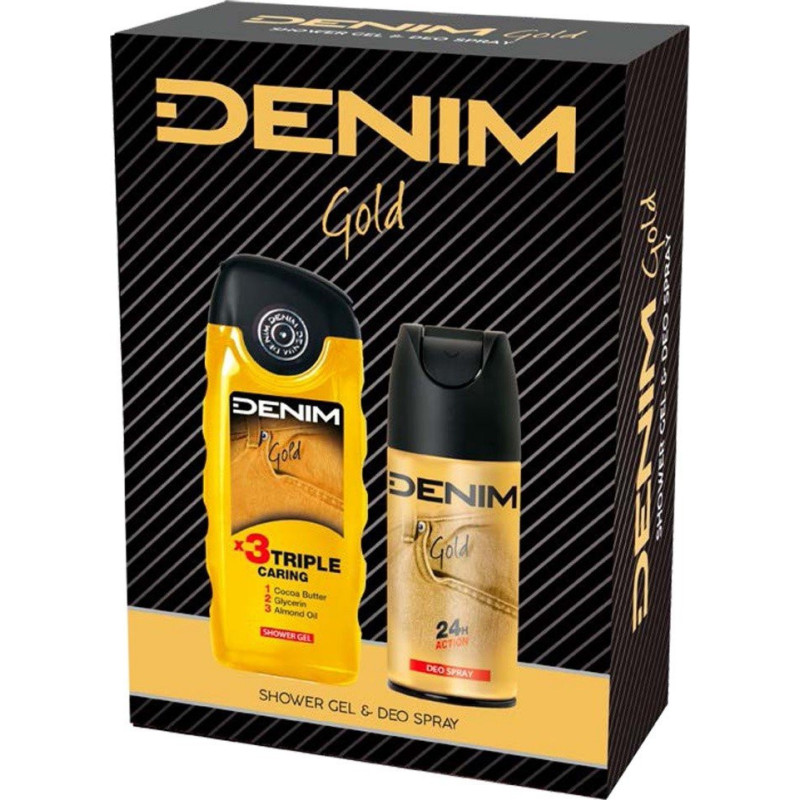 Denim Darčeková Pánska sada sprchový gél 250ml + deodorant Gold 150ml (kartón 6 ks)