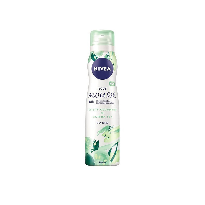 Nivea Osviežujúca telová pena s uhorkou a s vôňou čaju Matcha 200 ml (kartón 6 ks)