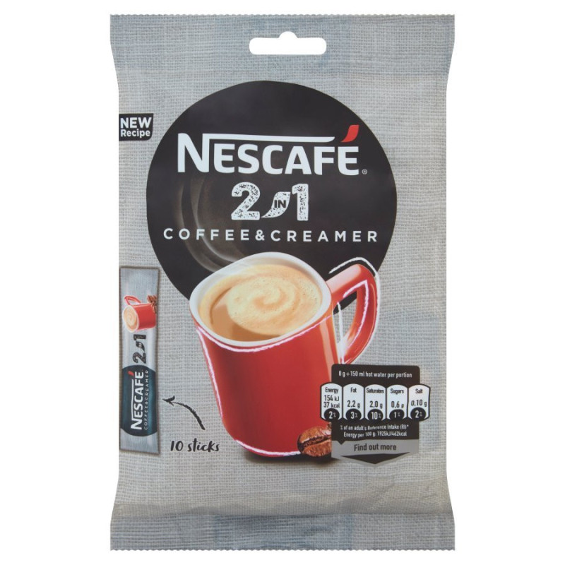 NESCAFÉ 2in1, instantná káva, 10 vrecúšok x 8 g (kartón 18 ks)