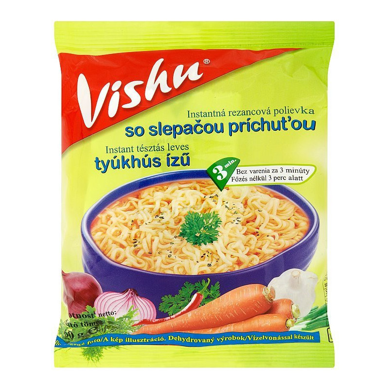 Vishu instantna polievka so slepacou príchuťou 60g (kartón 36 ks)