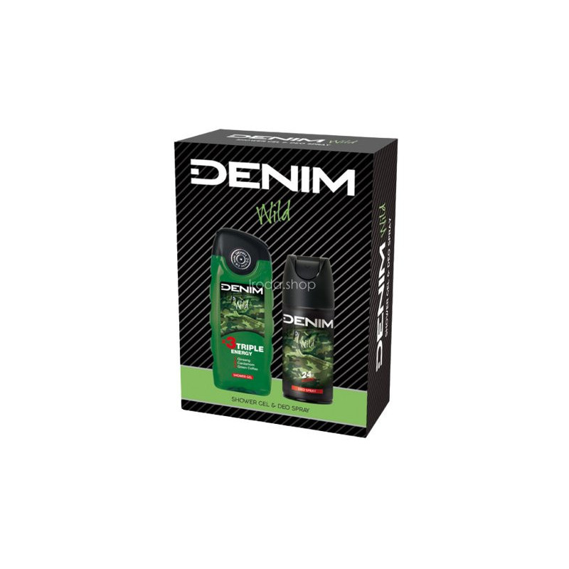 DENIM Sprchový gél 250ml  + Deo spray Wild  150ml (kartón 6 ks)