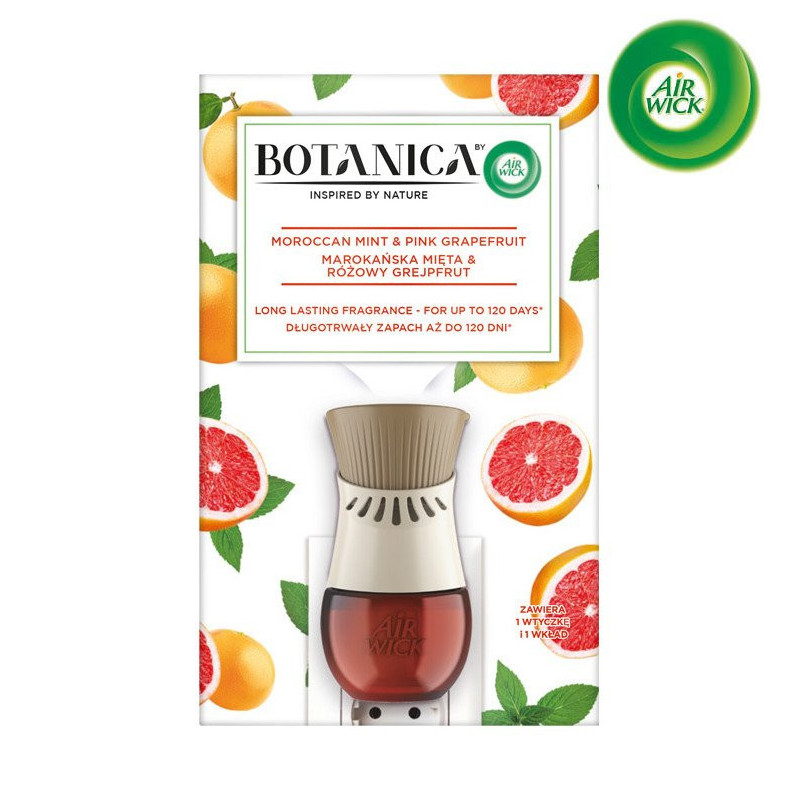 Air Wick Botanica Elektrický osviežovač vzduchu strojček a náplň  Mint Pink Grapefruit 19 ml (kartón 6 ks)