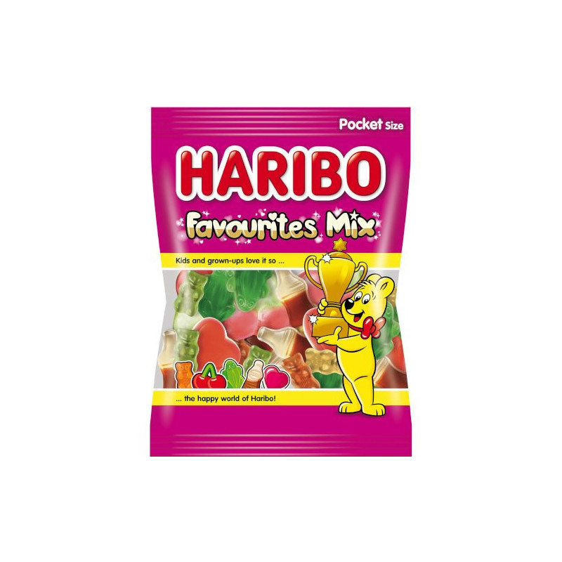 Haribo Favourites mix želé cukríky 80 g (kartón 30 ks)
