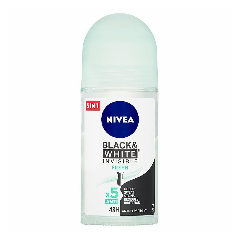 Nivea dámsky guľôčkový antiperspirant Black & White Invisible Fresh 50 ml (kartón 6 ks)