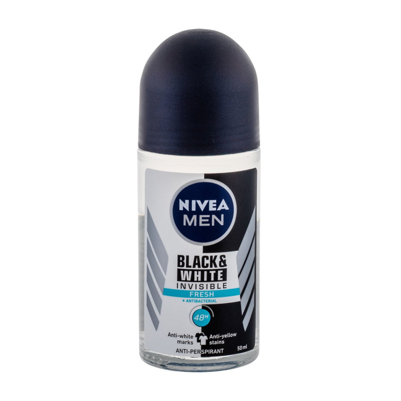 Nivea pánsky guľôčkový antiperspirant Black & White Invisible Fresh 50 ml (kartón 6 ks)