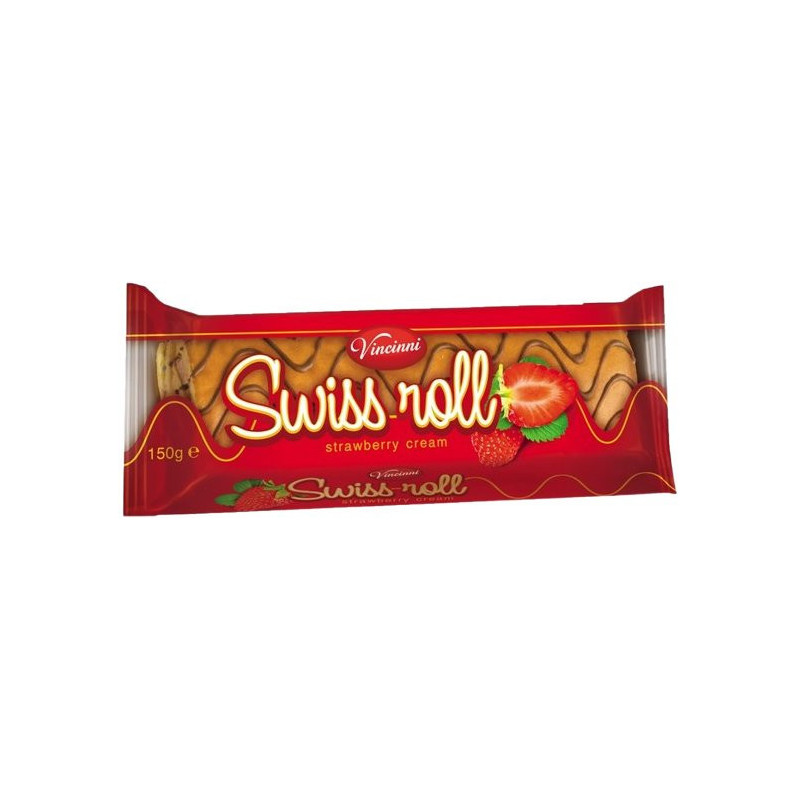 Vincinni swiss roll jahodový 150g (kartón 16 ks)