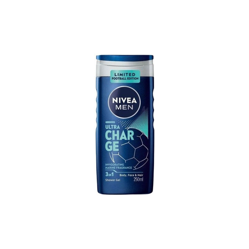 Nivea MEN sprchový gél ultra charge 250ml (kartón 6 ks)