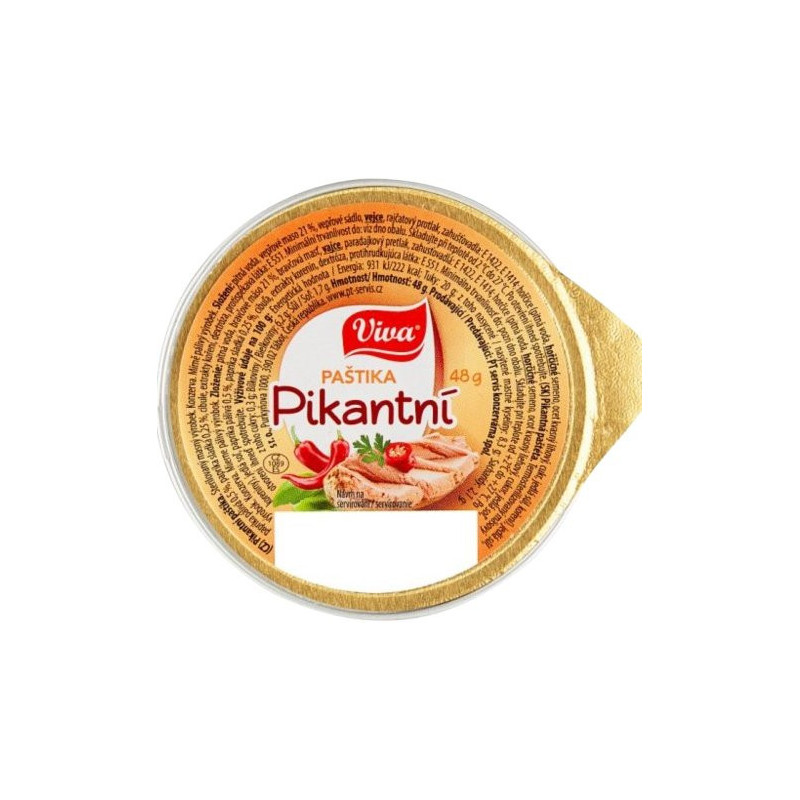Viva paštéta pikantná 48g (kartón 30 ks)