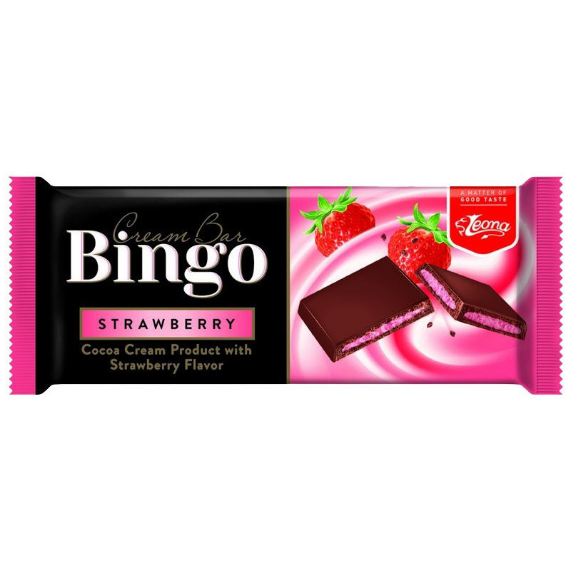 Bingo jahodová čokoláda 90g (kartón 25 ks)