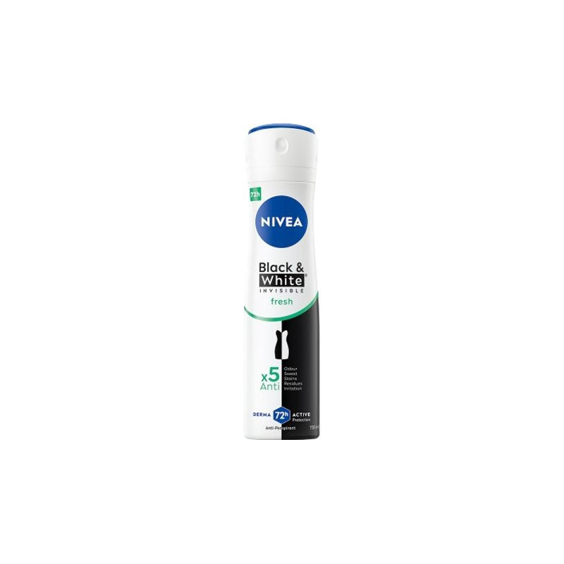 Nivea dámsky deodorant B&W invisible fresh 150ml (kartón 6 ks)