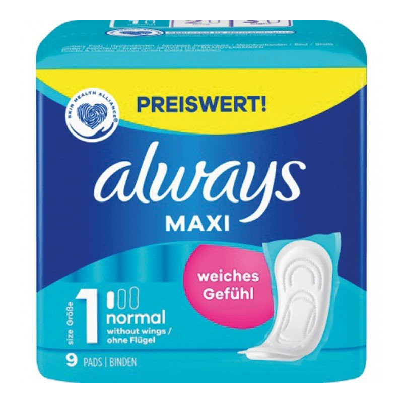 Always maxi normal 9ks (kartón 16 ks)