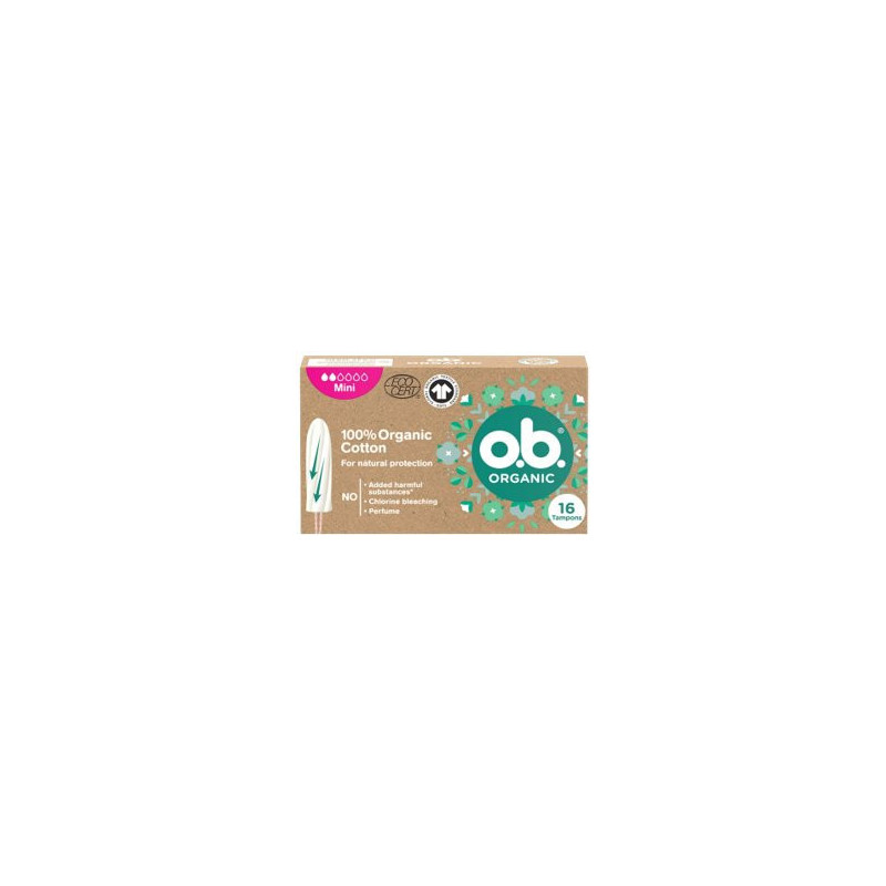 OB Tampóny 100% organic cotton Mini 16ks (kartón 6 ks)
