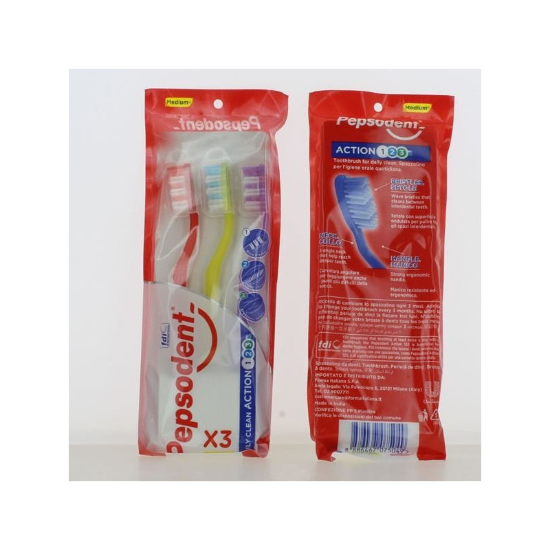 Pepsodent zubné kefky 3ks (kartón 24 ks)