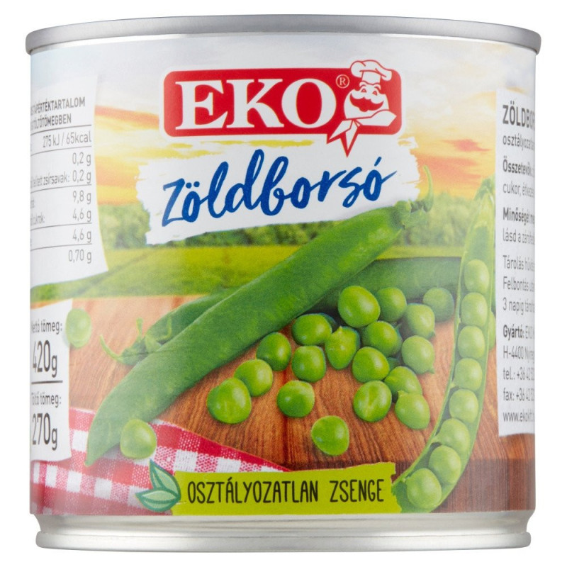 Eko hrášok 420g (kartón 12 ks)