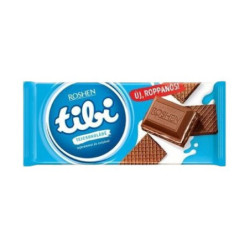 Tibi mliečna čokoláda s mliečnym krémom a oblátkami 90g (kartón 16 ks)