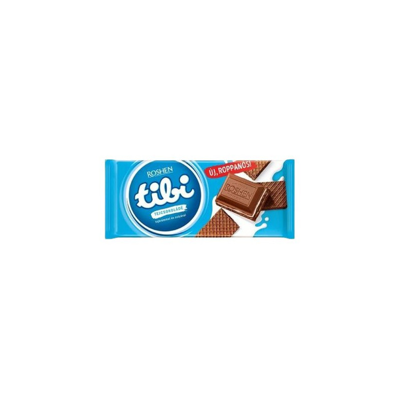Tibi mliečna čokoláda s mliečnym krémom a oblátkami 90g (kartón 16 ks)