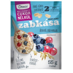Cornexi ovsená kaša bez cukru s brusnicou a chia semienkami 55g (kartón 16 ks)
