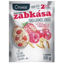 Cornexi ovsená kaša s červeným ovocím a chia semienkami 55g (kartón 16 ks)