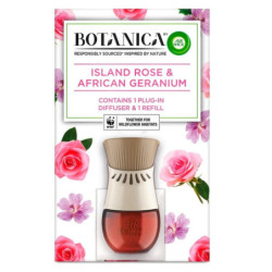 Air Wick Botanica Elektrický osviežovač vzduchu strojček a náplň Island Rose & African Geranium 19ml (kartón 6 ks)