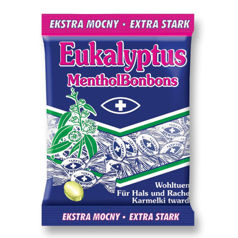 Eukalyptus Menthol Bonbons Strong 150g (kartón 16 ks)