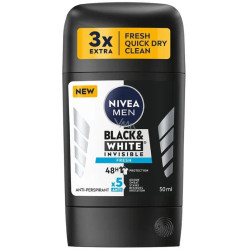Nivea MEN tuhý antiperspirant Black&White Fresh 50ml (kartón 6 ks)