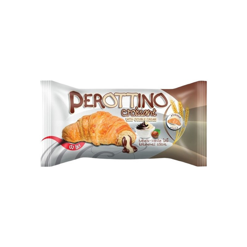 Perottino croissant plnený kakaovým a vanilkovým krémom 55g (kartón 36 ks)