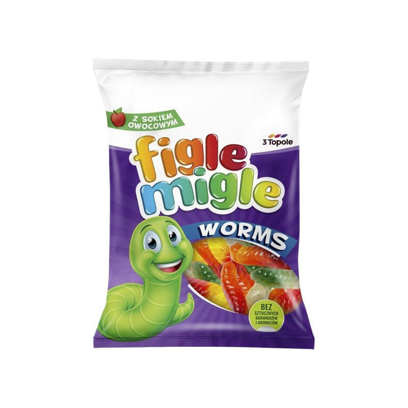 Figle Migle Worms 80g (kartón 12 ks)