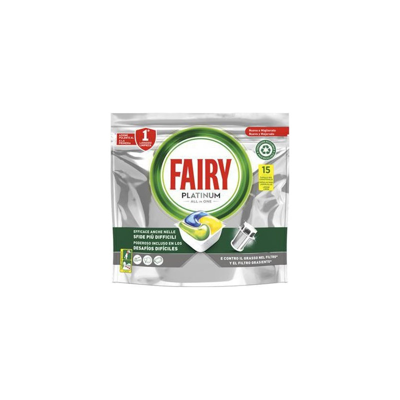 Fairy Platinum All in1 Lemon kapsule do umývačky  15ks