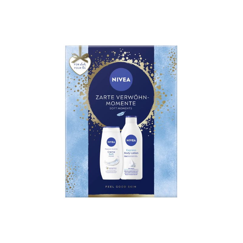 Nivea Darčeková kazeta Creme Soft  Sprchový gel 250ml+ Teľové mlieko 400 ml