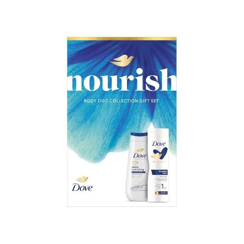 Dove darčeková kazeta Nourish sprcový gel 225ml+Telové mlieko 250ml