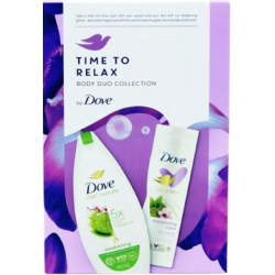 Dove darčeková kazeta Time To Relax  sprcový gel 225ml+Telové mlieko 250ml