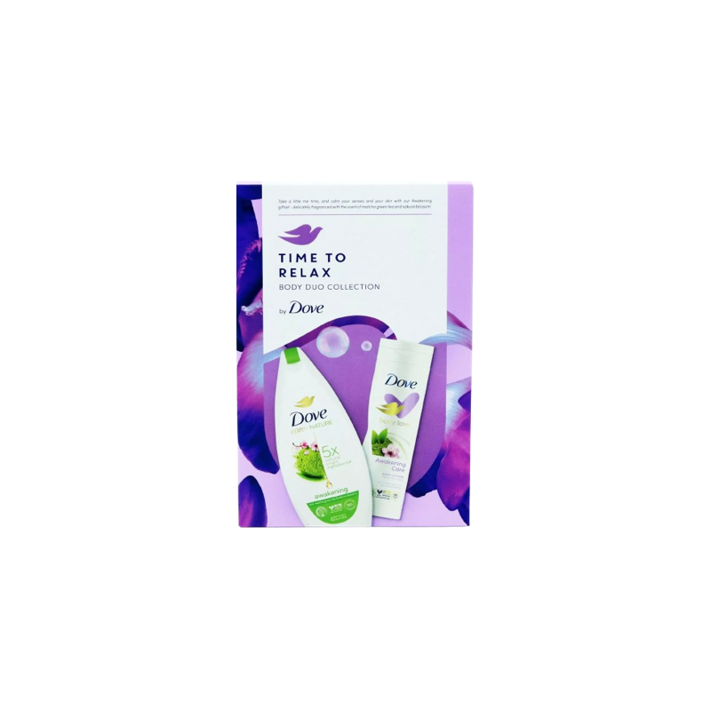 Dove darčeková kazeta Time To Relax  sprcový gel 225ml+Telové mlieko 250ml