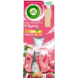 Air Wick Reed Diffuser Esenciálne oleje Pink Prosecco & Raspberry - tyčinky s vôňou ružového prosecca a malín 25 ml